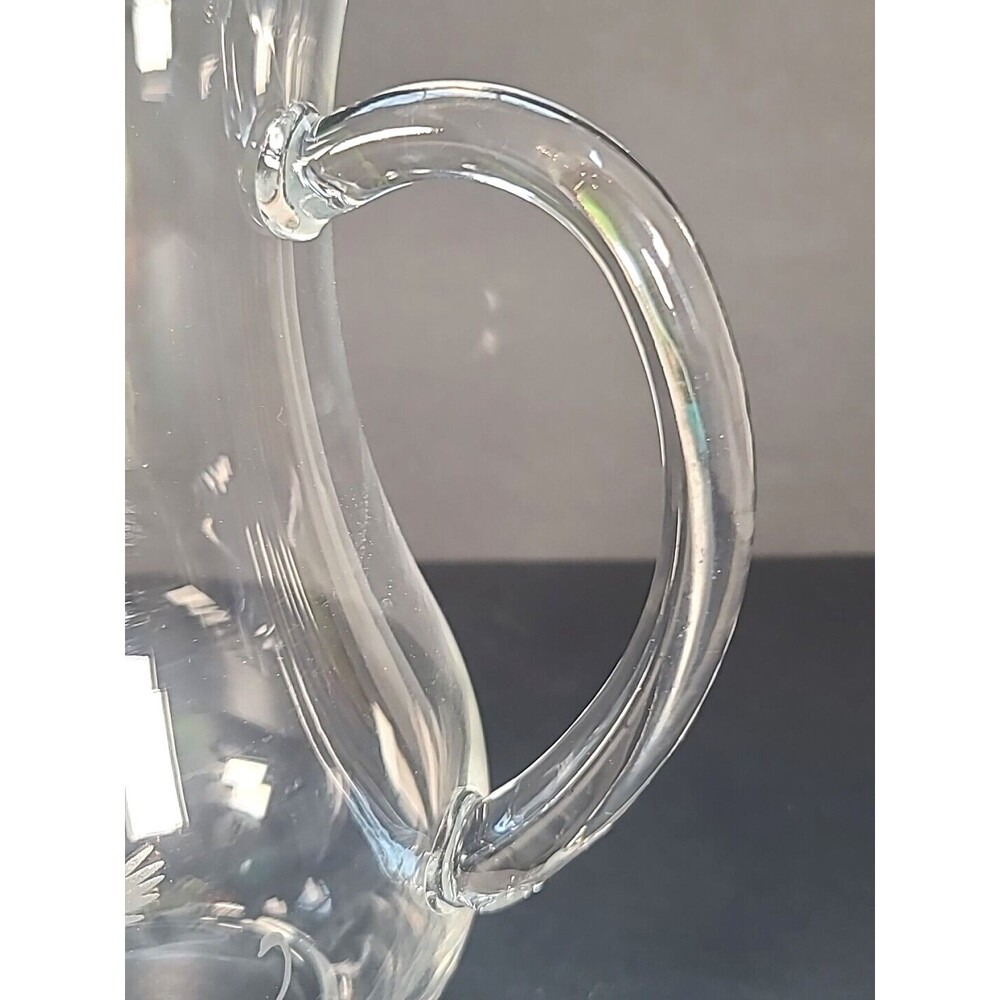 Lead Crystal Pitcher Hummingbird Etched Design Hand Blown in France Avon VTG - Picture 4 of 10